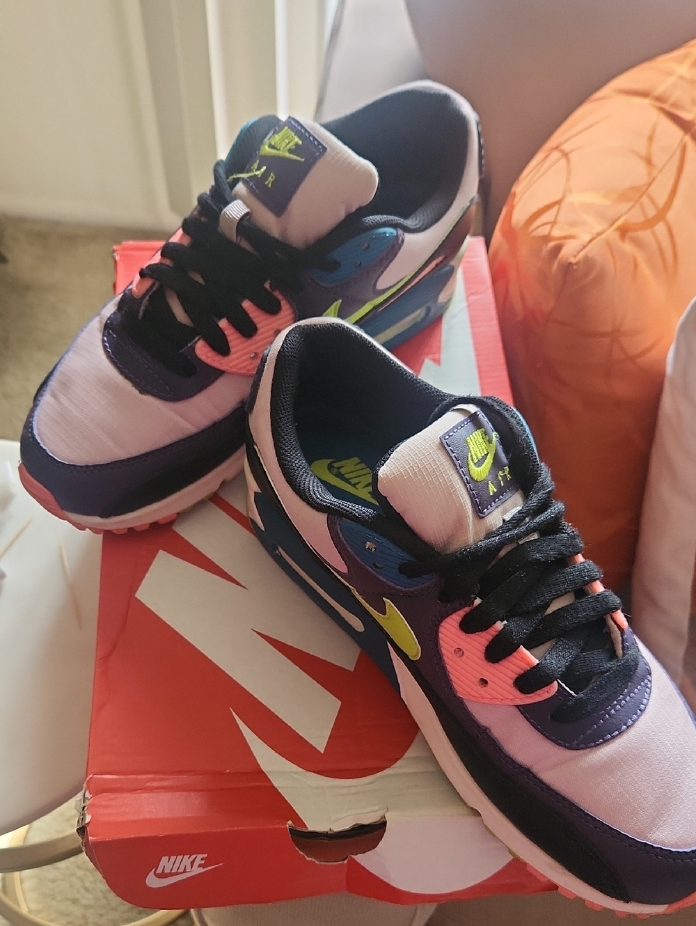 Nike Low-Top Sneakers in Purple, Pink, Yellow, Black